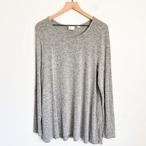 Anthropologie Postage Stamp Heathered Long Sleeve Tunic Top Gray Size XS